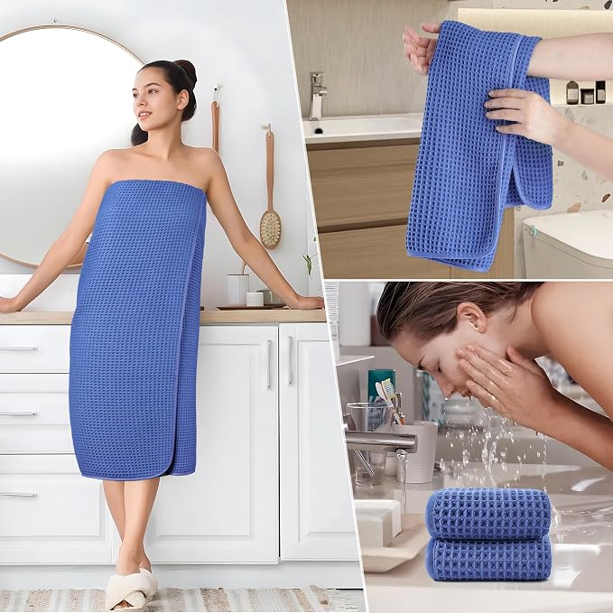 POLYTE 430 GSM Microfiber Quick Dry Lint Free Oversize Bath Towel Set, 6 Piece - Image 5