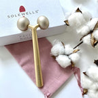 Facial Cooling Metal Gold Roller Massager, Contours Jawline, Promotes Lymphatic - Image 3