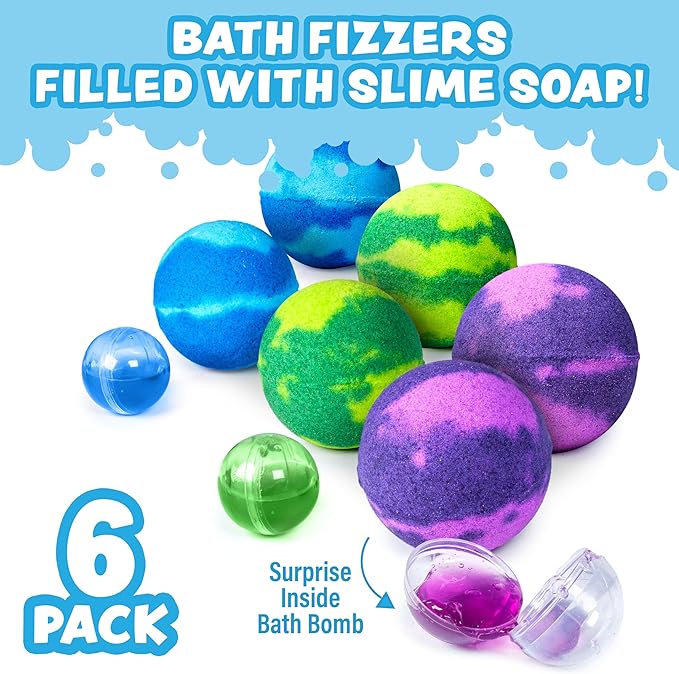 Tub Works Super Goo Bath Slime 'Surprise' Bombs, 6 Pack | Kids Bath Bombs - Image 7