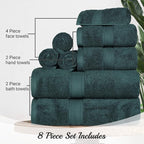 SUPERIOR Egyptian Cotton Pile 8 Piece Towel Set, Includes 2 Bath, 2 Hand - Image 4