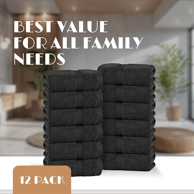 White Classic Black Washcloths Set - Image 4