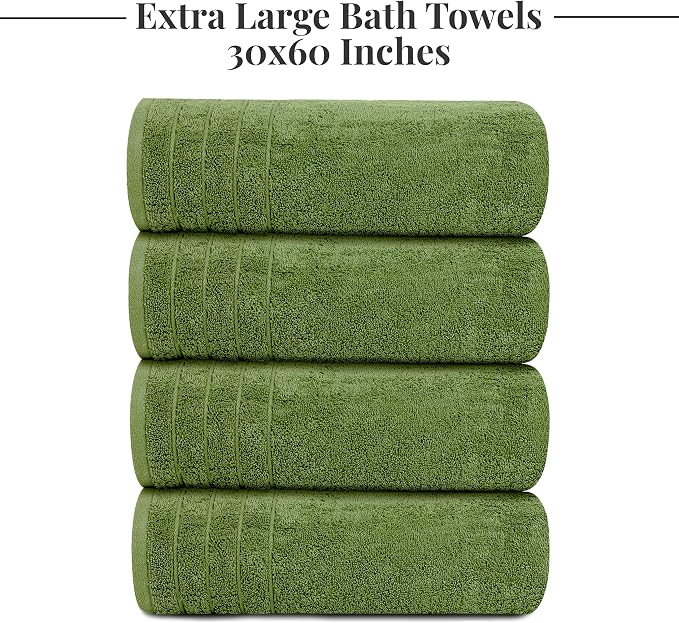Tens Towels Pack of 4 Extra Large Bath Towels 30 x 60 Inches, 100% Cotton - Image 7