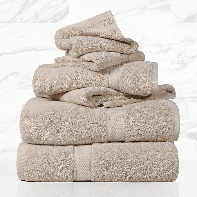 SUPERIOR Egyptian Cotton Pile 6 Piece Towel Set, Includes 2 Bath, 2 Hand - Image 2