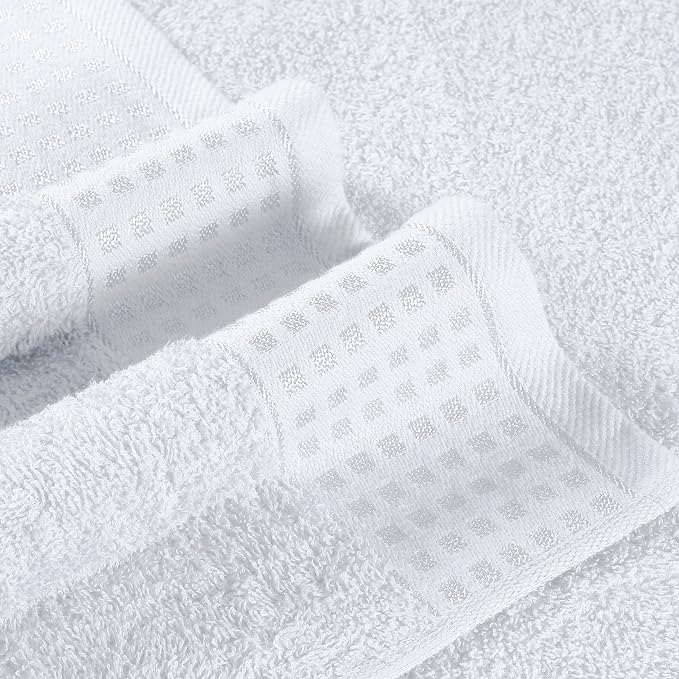 GLAMBURG 100% Cotton Ultra Soft 6 Pack Towel Set, Contains 2 Bath Towels 28x55 - Image 2