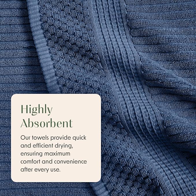 Springtree Home 100% Cotton Bath Towel Set of 4 | Super Soft & Absorbent - Image 6