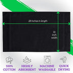 GREEN LIFESTYLE Black Bleach Proof Towels Bulk Sets 100% Cotton 16' X 25' - Image 2