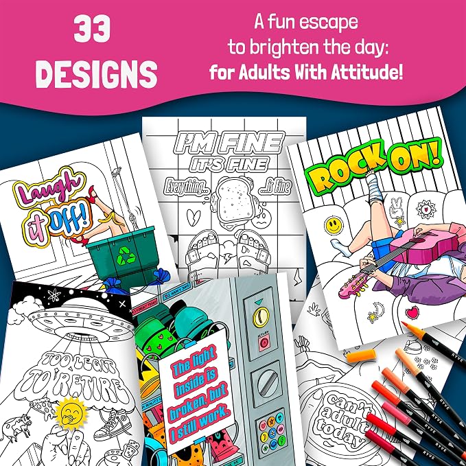 RYVE Adult Coloring Book Set for Adults Relaxation - Image 3