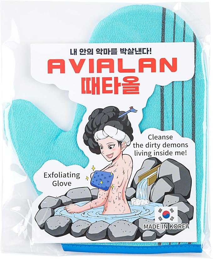 Exfoliating Glove Korean Skin Care Body wash loofah face Lip Body Scrub Dry by Unknown