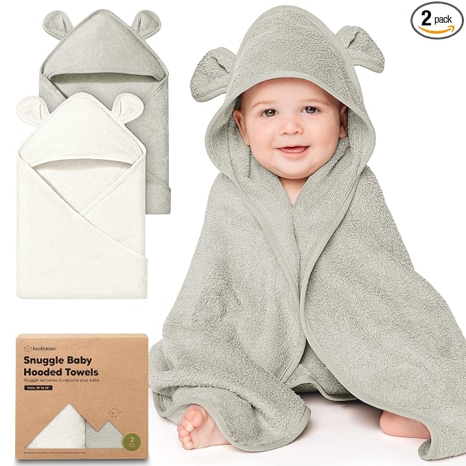 KeaBabies 2-Pack Hooded Baby Towels by KeaBabies