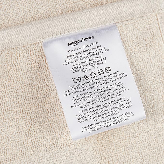 Amazon Basics Banded Bathroom Bath Rug Mat, Machine Washable, Super Absorbent - Image 4