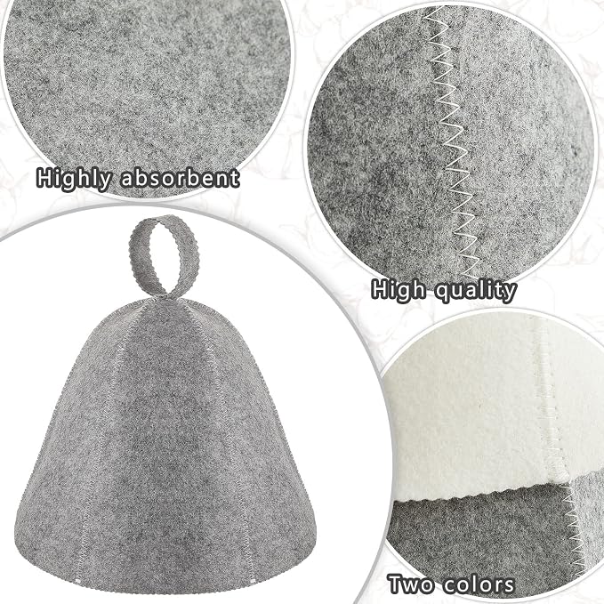 JaGely Sauna Hat for Men Women Sauna Hat Vaporarium Cap Russian Banya Cap for - Image 3