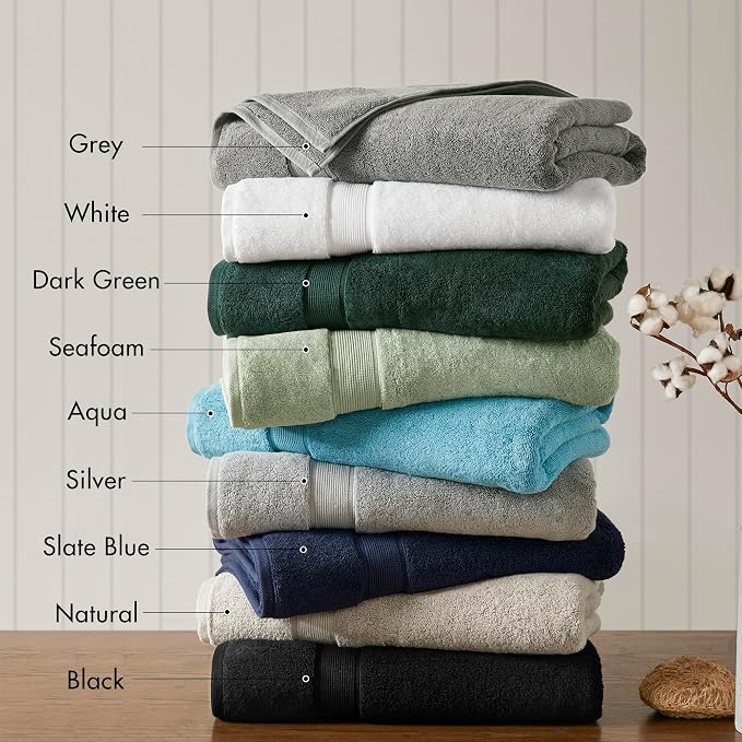 Madison Park 800GSM Bath Sheet Towel Oversized 34" x 68" 2 Pack 100% Cotton - Image 6