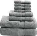 Madison Park 800GSM Bathroom Towel Set of 8 100% Cotton Bath Towel Set by MADISONPARK