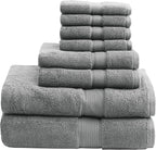 Madison Park 800GSM Bathroom Towel Set of 8 100% Cotton Bath Towel Set by MADISONPARK