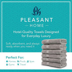 Pleasant Home Bath Towels Set of 6 100% Cotton, 515 GSM | Lightweight, Soft & - Image 2