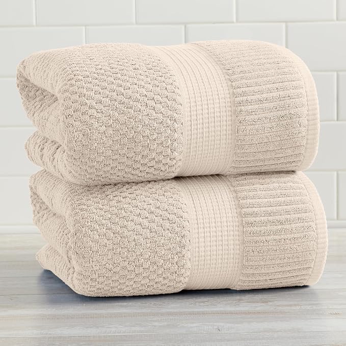 NY Loft 100% Cotton 2 Pack Bath Sheet Towel Set | Super Soft & Absorbent - Image 8