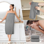 POLYTE 430 GSM Microfiber Quick Dry Lint Free Oversize Bath Towel Set, 6 Piece - Image 5