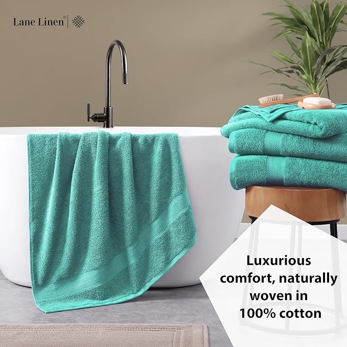 LANE LINEN 100% Pure Cotton Bath Sheets 2 Pack - Image 4