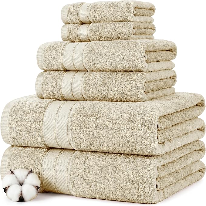 Modern Threads - Spun Loft 6-Piece 100% Combed Cotton Towel Set - Bath Towels by ModernThreads
