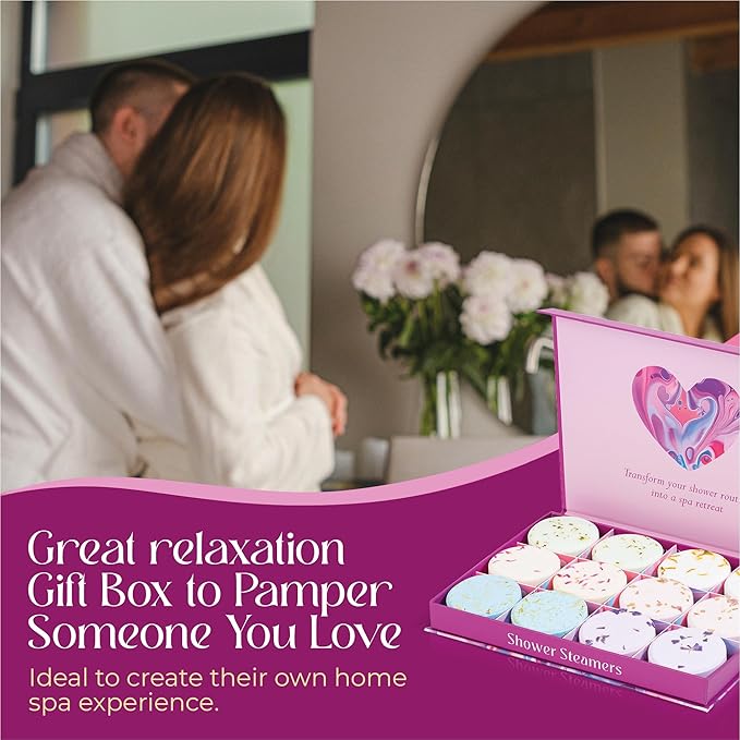 Aromatherapy Shower Steamers Gift Set – 12 Spa Tablets, 6 Scents – Relaxation & - Image 2