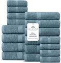 100% Cotton Bath Towel Set of 18-4 Bath Towels, 6 Hand Towels, 8 Wash Cloths by VillaCelestia
