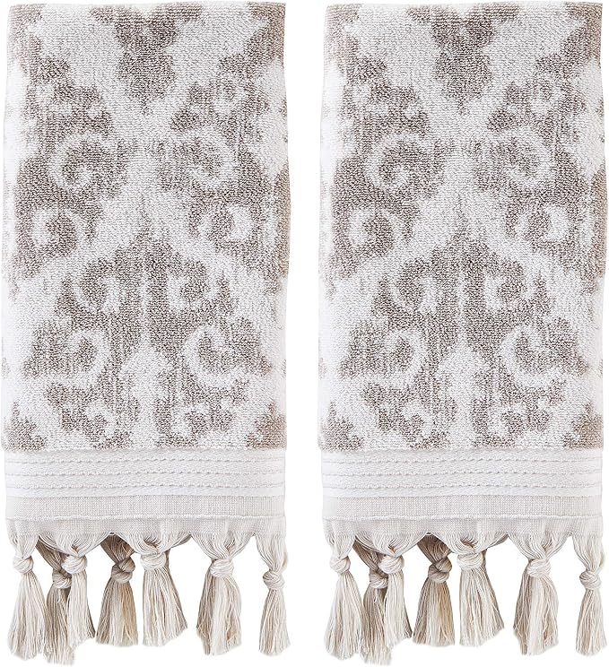 SKL Home Mirage Fringe 100% Turkish Cotton Hand Towel, 16x26 in by SKLHomebySaturdayKnightLtd