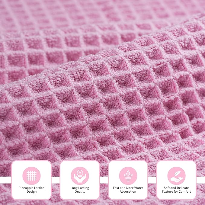 MICROFI Microfiber Waffle Bath Towels, 3 Pieces, Fast Drying, Lint Free - Image 2