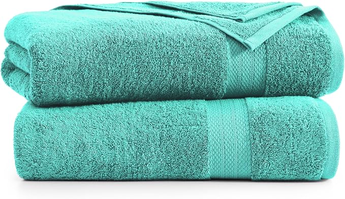 LANE LINEN 100% Pure Cotton Bath Sheets 2 Pack - Image 2