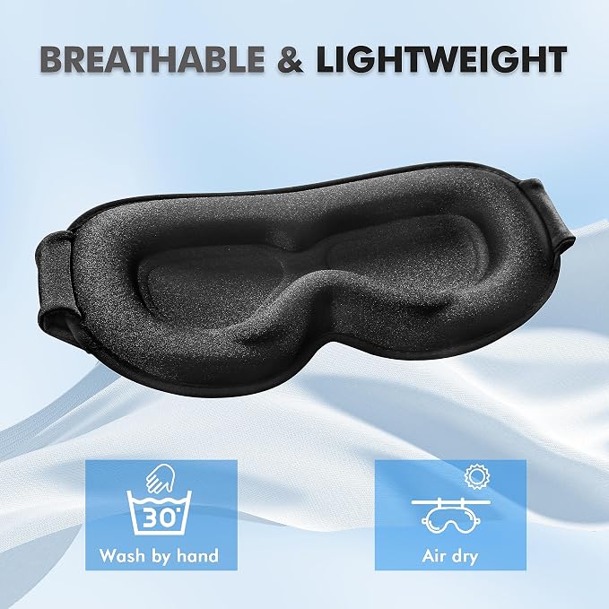 Sleep Eye Mask for Men Women, Sleeping Mask for Side Sleeper, Travel Blackout - Image 6