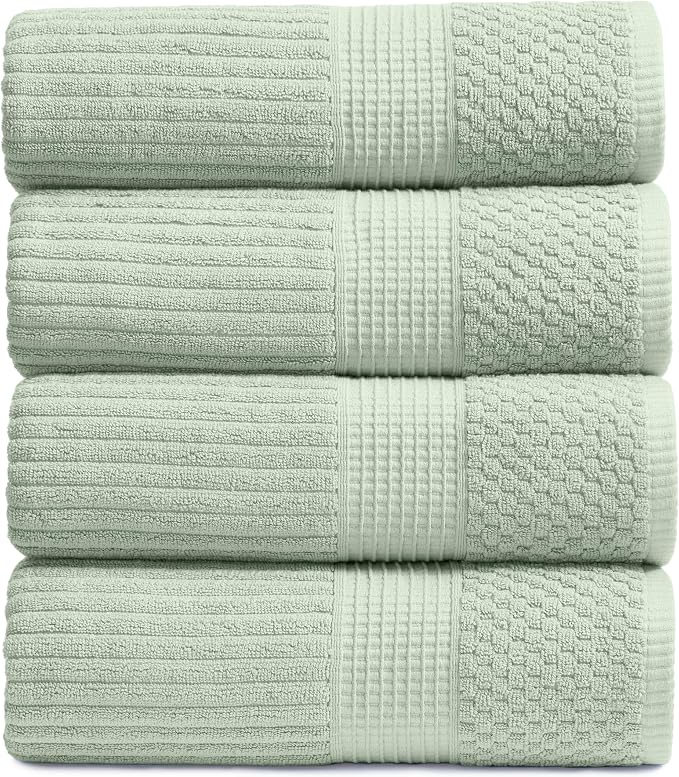 Springtree Home 100% Cotton Bath Towel Set of 4 | Super Soft & Absorbent by SpringtreeHome