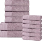 Superior Honeycomb 100% Cotton 500 GSM 12 Piece Bath Towel Set, 6 Washcloths by SUPERIOR