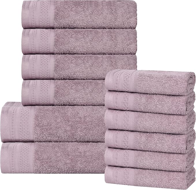 Superior Honeycomb 100% Cotton 500 GSM 12 Piece Bath Towel Set, 6 Washcloths by SUPERIOR