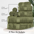 Superior Egyptian Cotton Pile 8 Piece Towel Set, Includes 2 Bath, 2 Hand - Image 4