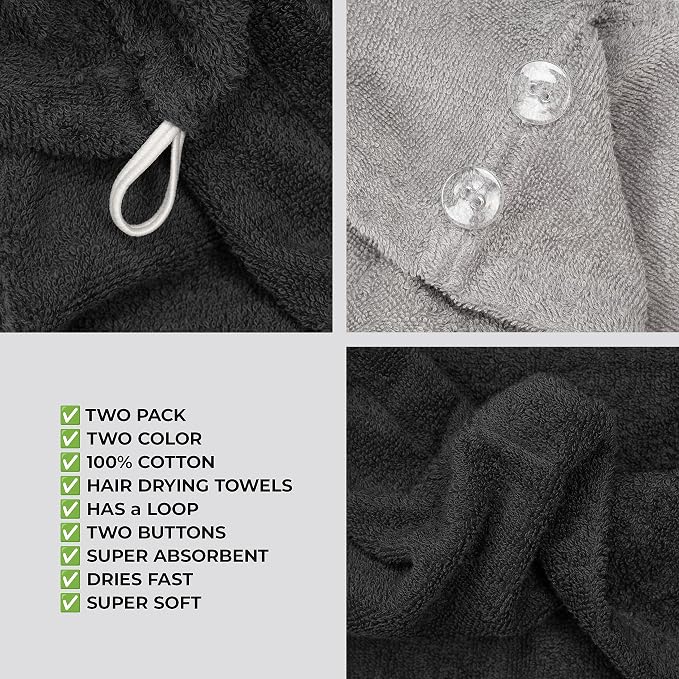 American Soft Linen 100% Cotton Hair Towels - Image 6