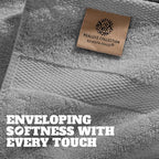 White Classic Wealuxe Light Gray Washcloths 24 Pack - Image 3