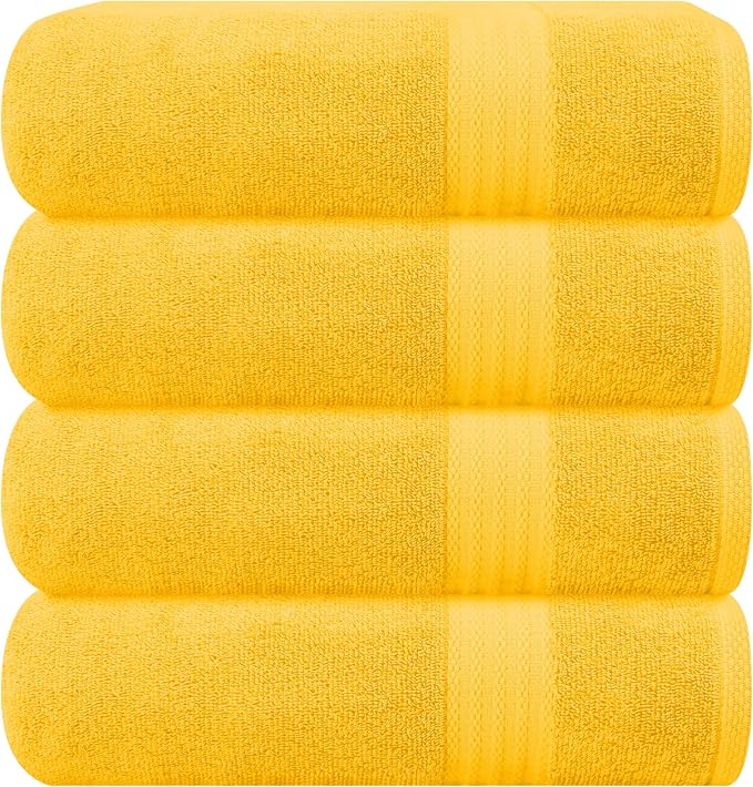 GLAMBURG Premium Cotton 4 Pack Bath Towel Set by GLAMBURG