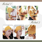 myHomeBody Hair Towel Wrap, Luxury Quick Drying Turban, Ultra Soft Absorbent - Image 4