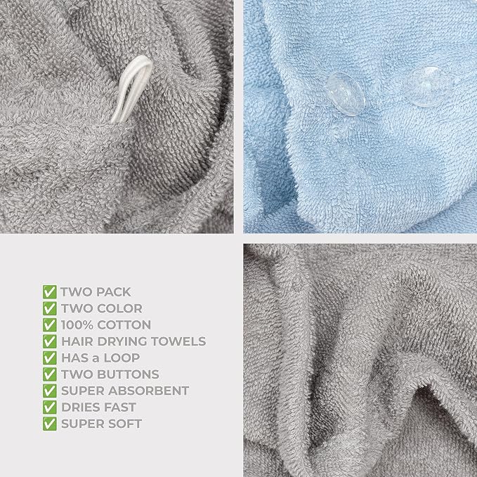 American Soft Linen 100% Cotton Hair Towels - Image 6