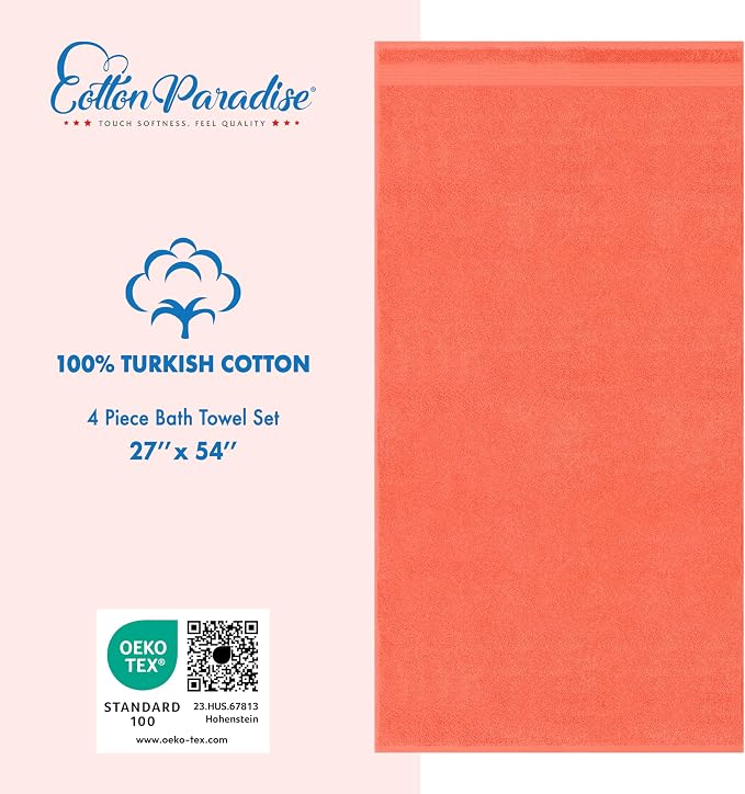 Cotton Paradise 4 Piece Turkish Bath Towels - Image 4
