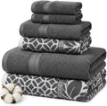 Modern Threads Botanical Vine 6-Piece 100% Cotton Towel Set – Reversible Yarn by ModernThreads