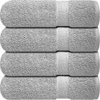 Infinitee Xclusives Luxury 100% Ring-Spun Cotton Bath Towels Set of 4 – Soft by InfiniteeXclusives