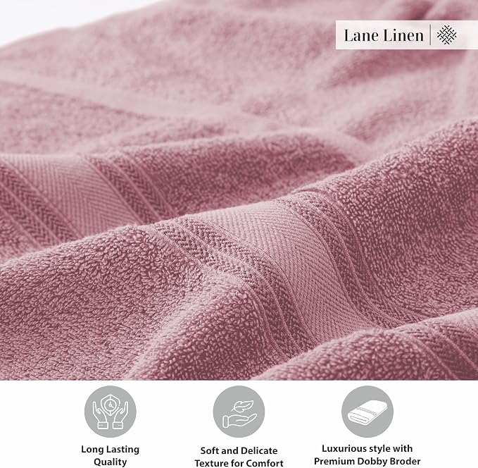 Lane Linen 100% Cotton Bath Sheets 4 Pack - Image 8
