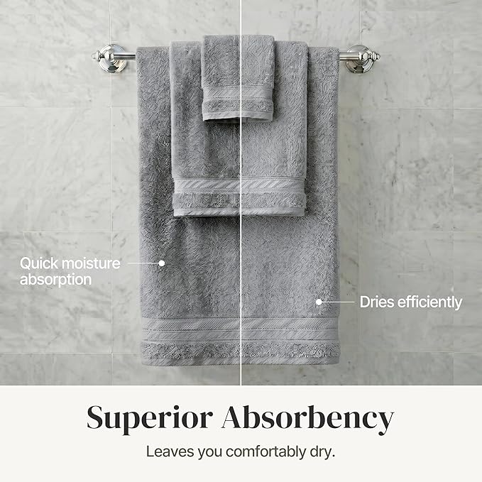 Modern Threads - Spun Loft 6-Piece 100% Combed Cotton Towel Set - Bath Towels - Image 5