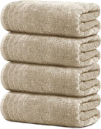 Tens Towels Pack of 4 Extra Large Bath Towels 30 x 60 Inches, 100% Cotton by TensTowels