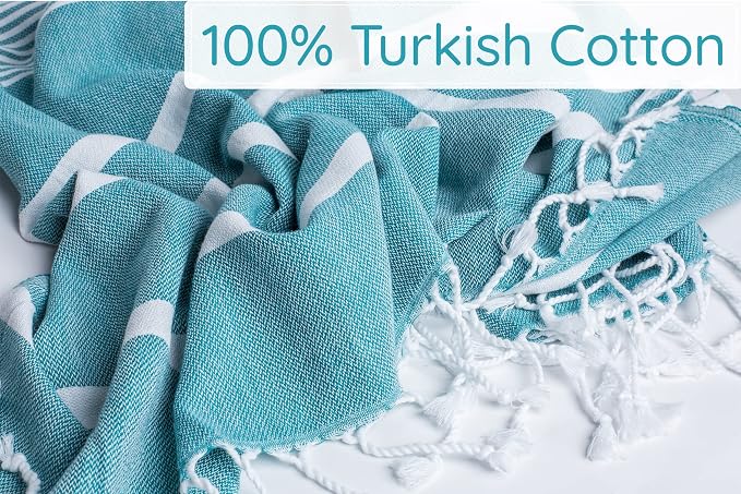 Premium Turkish Beach Towel – Lightweight, Quick Dry Beach Towel, 100% Cotton – - Image 7