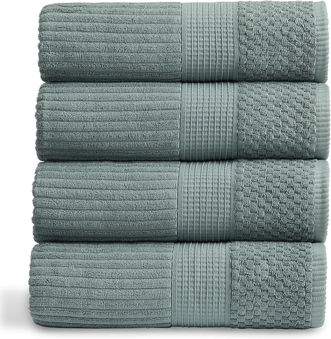 Springtree Home 100% Cotton Bath Towel Set of 4 | Super Soft & Absorbent by SpringtreeHome