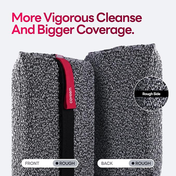 Caveem Exfoliating Body Scrubber, Rough Exfoliation Body Exfoliator Sponge - Image 3