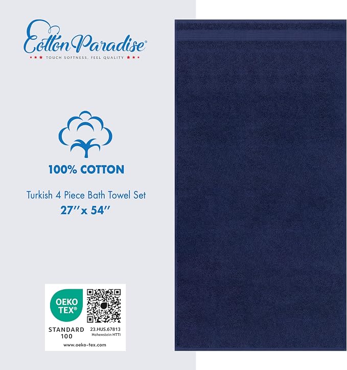 Cotton Paradise 4 Piece Turkish Bath Towels - Image 4