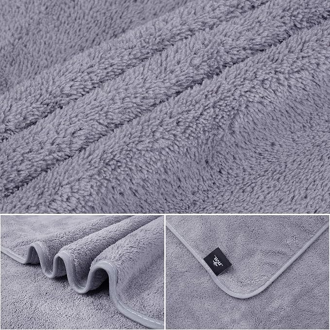 JML Large Bath Towels, 2 Pack, Micro Fiber Fleece Towel Set - Image 2