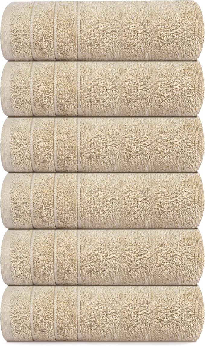Tens Towels Pack of 6 Hand Towels, 100% Cotton, Lighter Weight, Quick to Dry - Image 8
